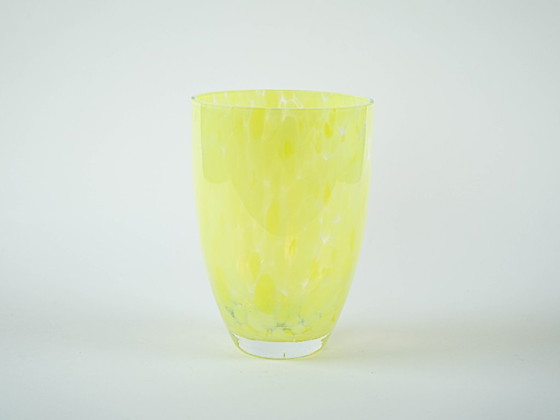 Image 1 of Lemon-coloured glass vase, Danish design, 1970s, made in Denmark