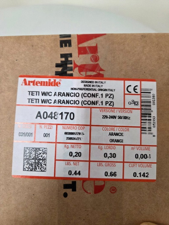 Image 1 of 3x Artemide Teti parete/soffitto arancione