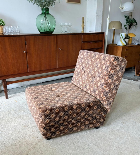 Vintage retro sleeping armchair, velvet – Chrome (photo 2 of 5)