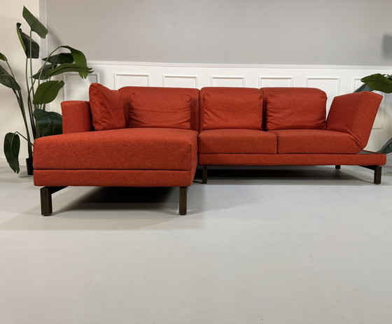 Image 1 of Brühl Moule Small fabric corner sofa orange oak