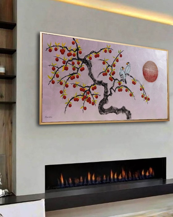 Love Birds J547 - Original Large Painting – Paintings & Drawings, Canvas (photo 2 of 15)