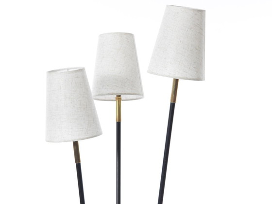 Image 1 of Lampada da terra vintage a treppiede con 3 paralumi
