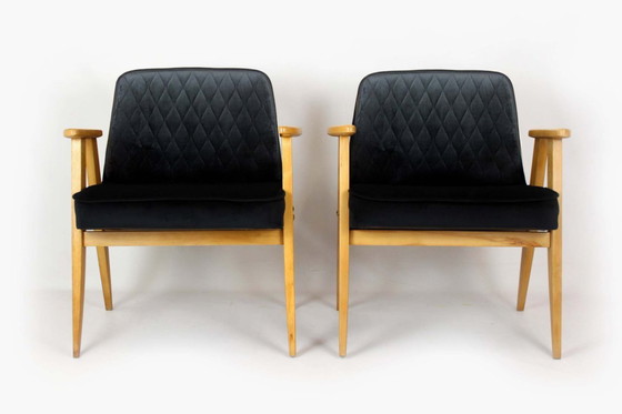 Image 1 of Restored Set of Model 366 Armchairs by Józef Chierowski, Poland, 1960s