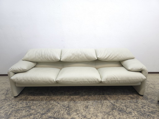 Cassina Maralunga three-seater designer sofa leather sofa Magistretti