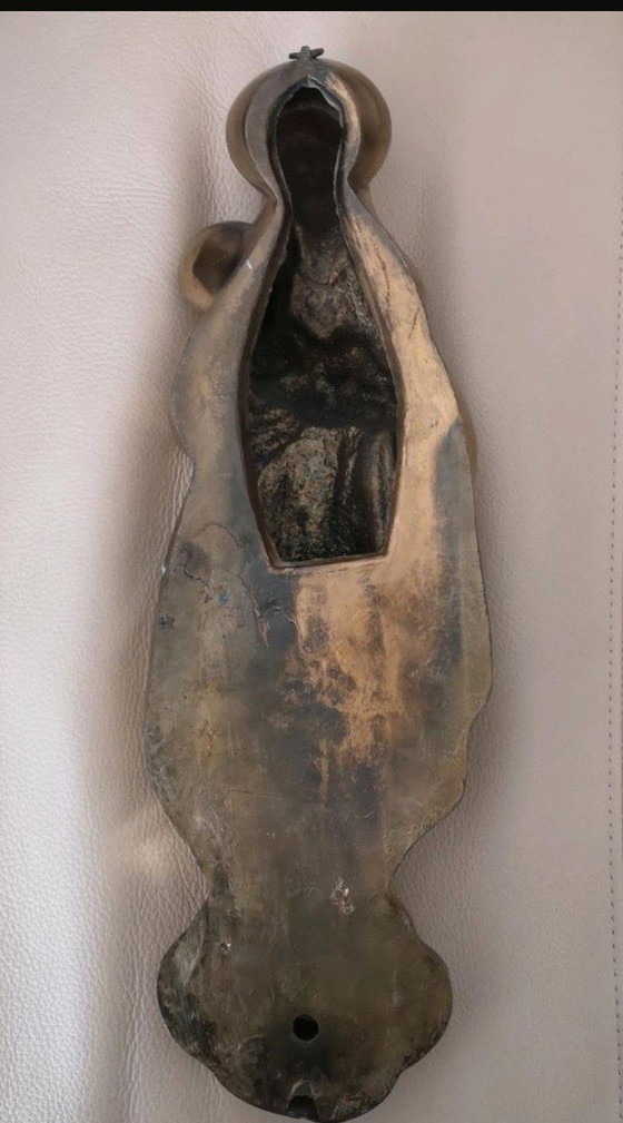 Image 1 of Madonna met Kind Jezus messing wandreliëf