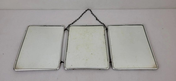 Barber's Mirror Triptych – Metal, Industrieel (photo 2 of 7)