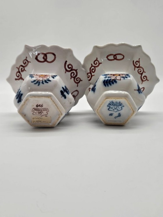 Coppia di sputacchiere 'Kwispedoor' Makkum – Antiche & Vintage (Pittore J. Visser) – Oggetti decorativi (photo 8 of 10)