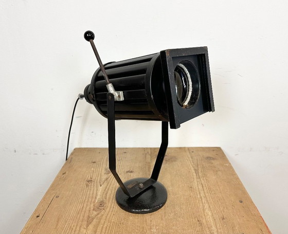 Image 1 of Lampe de table projecteur de théâtre noir vintage, années 1960