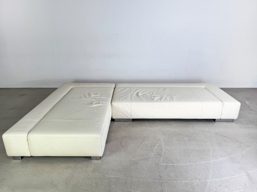 Original Brühl Ecksofa Sunrise Design Sofa Leder Hell Couch