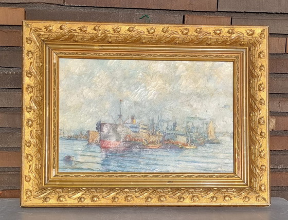 Image 1 of Dutch Harbor View, dipinto antico firmato