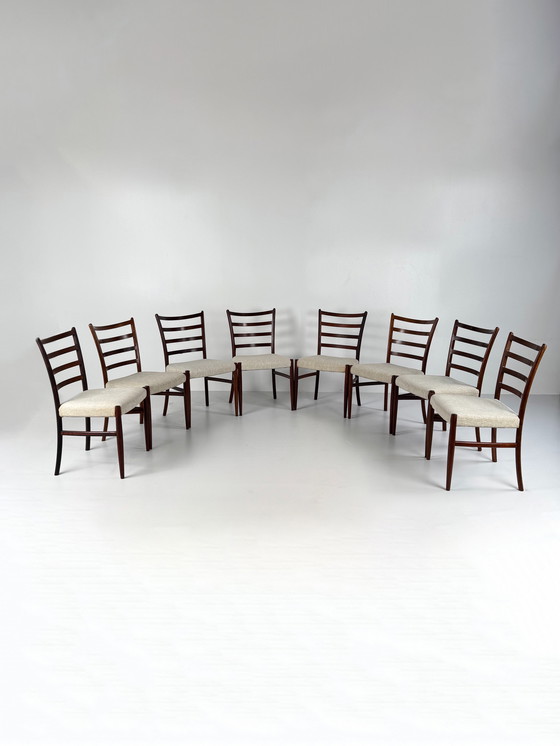 Image 1 of Set mit 8 Esszimmerstühlen aus Palisanderholz von Johannes Andersen – Schou Andersen Møbelfabrik
