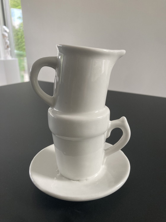 Image 1 of Modern vase made of stacked tableware