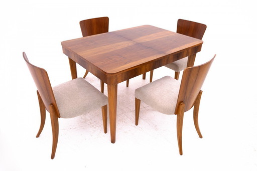 Table with chairs designed by J. Halabala from the 1930s, Czechoslovakia.
