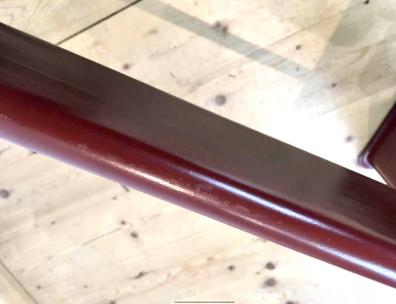 Image 1 of Table de salle à manger en cuir Couro de Brazil des années 1980