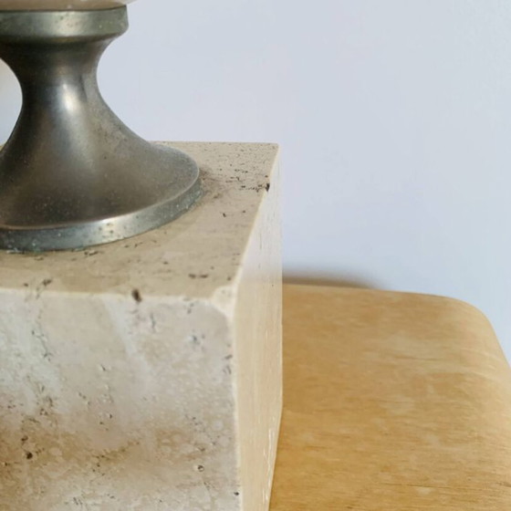 Philippe Barbier Travertin-Lampenfuß – 1970er Jahre – Tischlampen, Stone (photo 3 of 12)