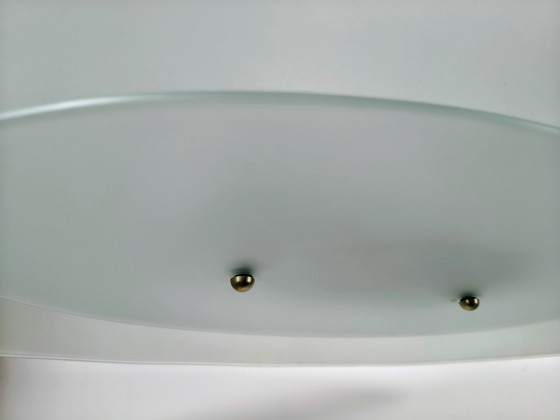 Image 1 of Vintage Ovale glazen design hanglamp jaren 90