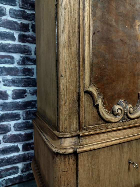 Image 1 of Oude XXL Barok Eiken Notariskast / Bibliotheekkast
