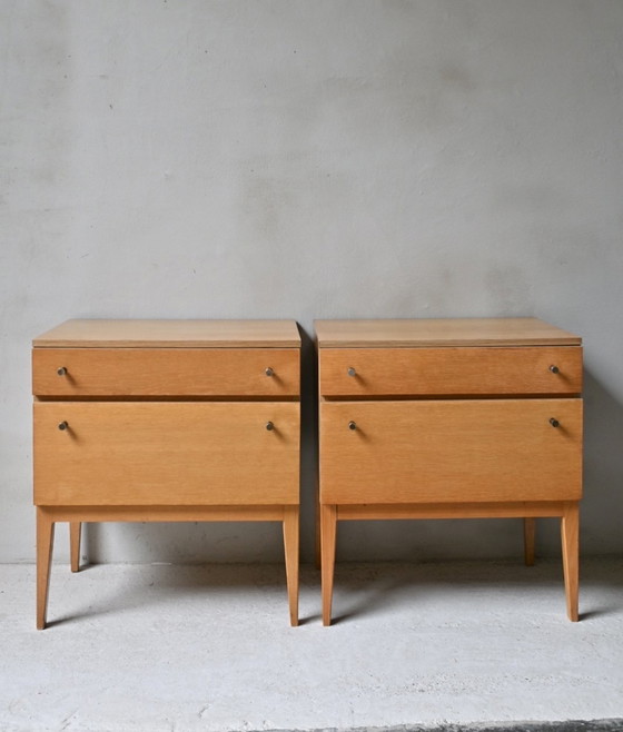 Image 1 of Set vintage di comodini in rovere