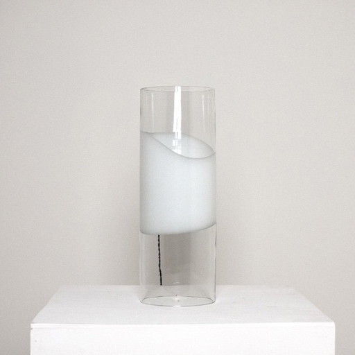 Carlo Nason für A.V. Mazzega LT213 Murano Tischleuchte – Designikone aus weißem Kristallglas