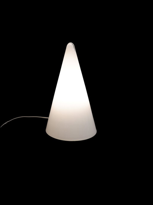 Lampada da tavolo in vetro a forma di teepee, anni '90