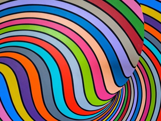 Image 1 of Cuadro abstracto moderno - 'Movimiento' de Franklin van Dam - Op-Art acrílico sobre MDF - 95 x 95 cm