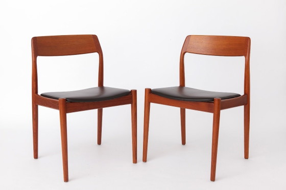 Lot de 4 Chaises de salle à manger danoises en teck par Scantic Møbelværk, Mid-Century Modern, années 60 (photo 6 of 10)