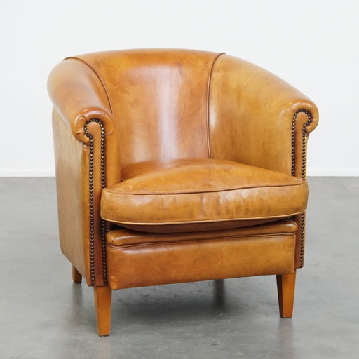 Sheep leather club chair