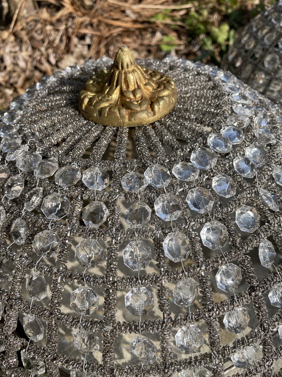 Image 1 of Pair of 2 XL wall lights French Louis XVI style cristal baskets 