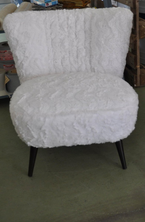 Set of White Faux Fur Cocktail Chairs – Armchairs (photo 7 of 8)