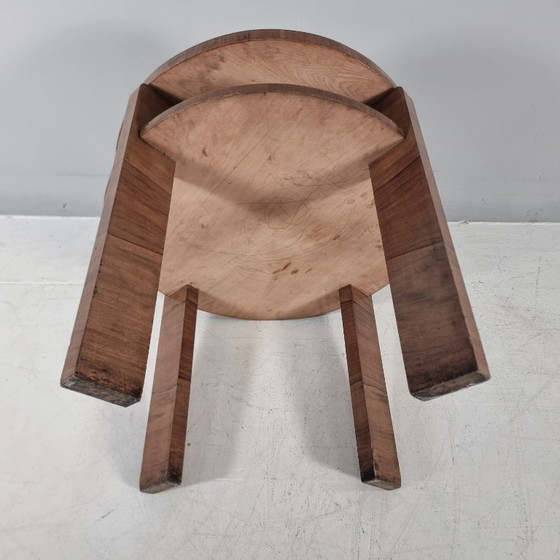 Art Deco Houten Tafel, jaren 40, Kaptafels, Bruin (foto 7 van 7)