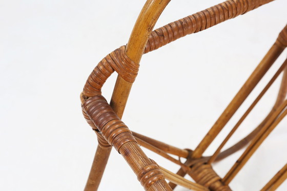 Image 1 of Portariviste in rattan vintage francese degli anni Cinquanta