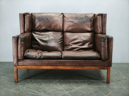 JK 922 Wagon Ledersofa von Jørgen Kastholm, Dänemark, 1960er Jahre