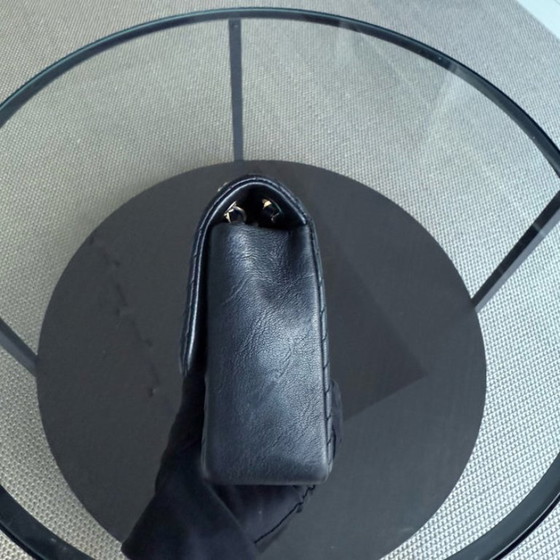 Image 1 of Chanel Seasonal Flap Medium - 25CM Surpique CC Herringbone Medallion Flap Chevron Goatskin Black Gold Hardware