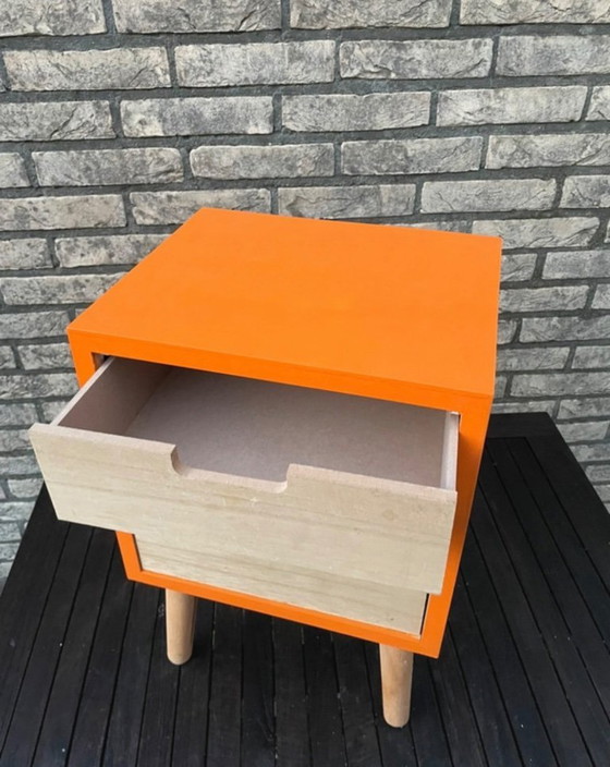 Image 1 of Retro bedside table orange