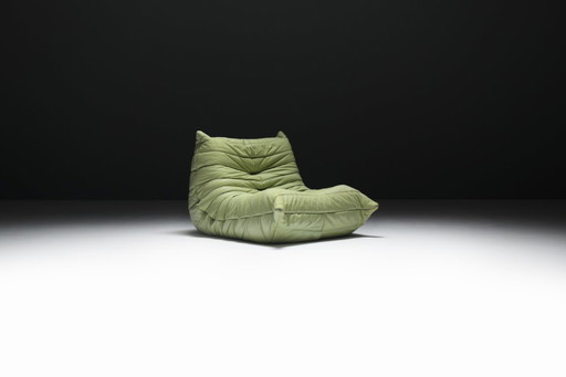 Togo original de cuero vintage (1978) de Michel Ducaroy para Ligne Roset Francia