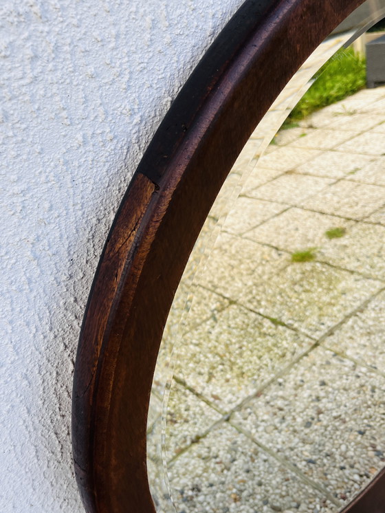 Image 1 of Miroir biseauté rond en bois