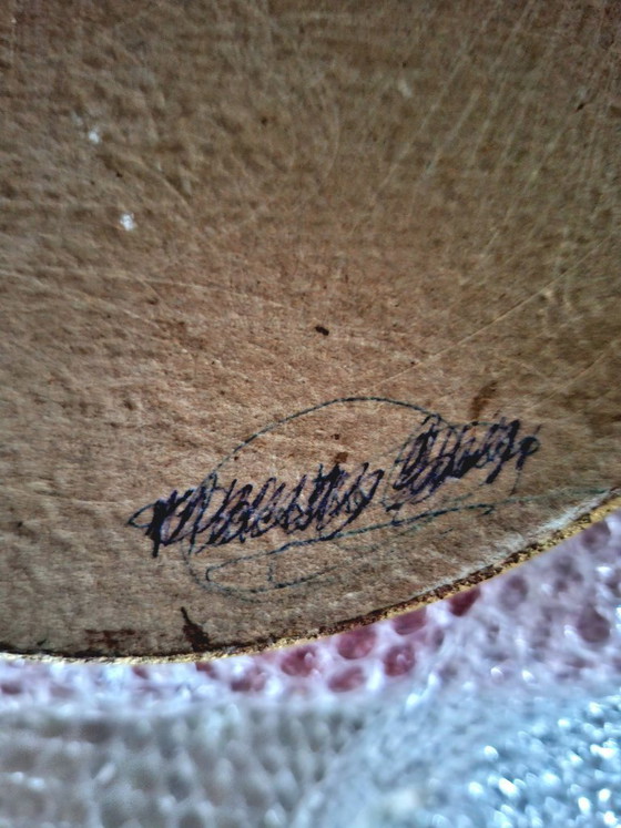 Image 1 of Rilievo ovale raffigurante cherubini e angeli, dipinto a mano su legno | Firmato | Decorazione vintage