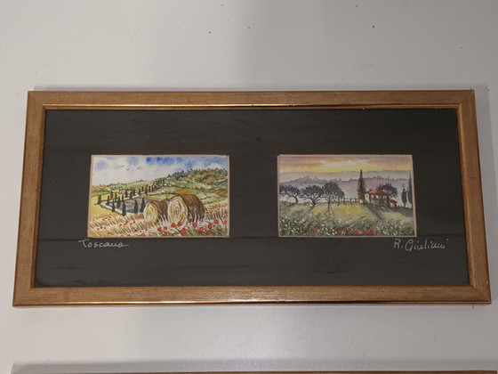 Dipinti in miniatura Toscana – Decorazioni murali, Paper, Wood (photo 2 of 6)