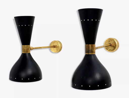 Pair of moonlight Black wall lights