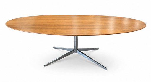 Table de conférence ovale Florence Knoll, style milieu du siècle – vergadertafel, Metal, Wood