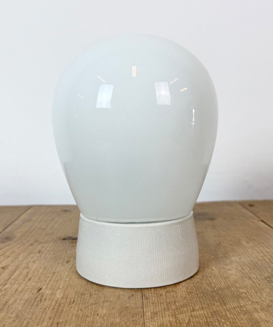 Vintage witte porseleinen plafondlamp, jaren 70 – Plafondlampen, Porcelain (photo 3 of 12)