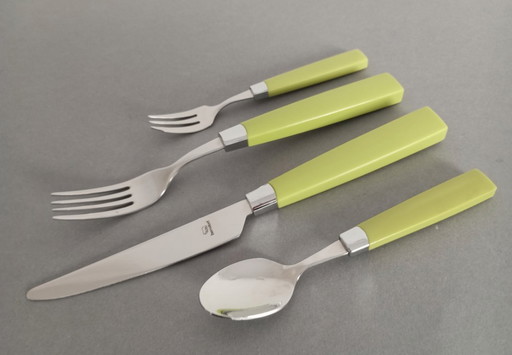 Guy Degrenne + Krupp Berndorf funky design cutlery set 1990s Austria Paris rare