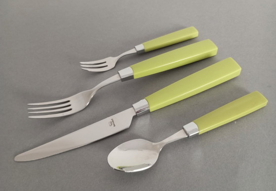 Image 1 of Guy Degrenne + Krupp Berndorf, set di posate dal design divertente anni '90 Austria Parigi raro