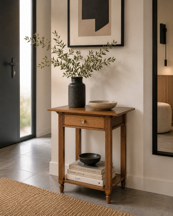 Image 1 of Oak side table – Architectural lines, modernist spirit 1940