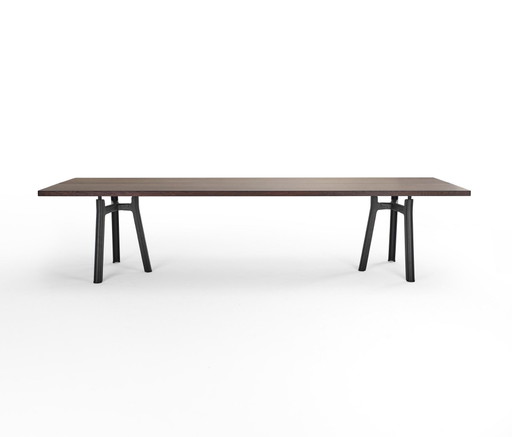 Nuovo tavolo Arco Trestle 105 x 280 cm Rovere fumo scuro