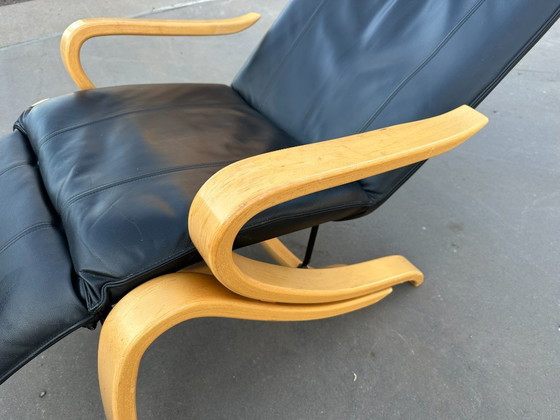 Image 1 of Poltrona/sedia relax Westnofa – versione in pelle nera di lusso