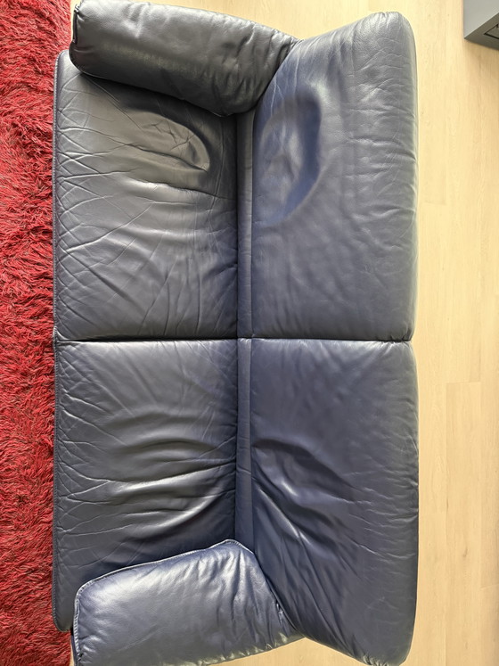 Image 1 of Leolux bank bora beta 2,5 zits blauw leer 