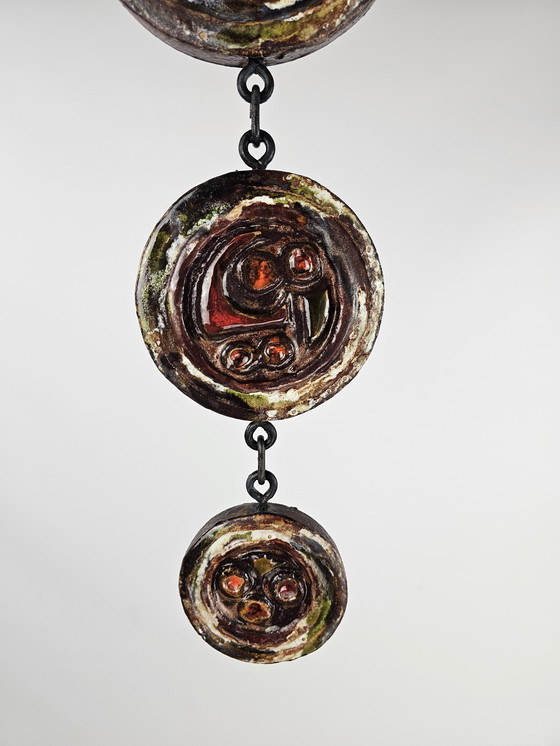 Image 1 of Collar Mid-Century moderno de cuatro placas de cerámica de Duisburger Kunstgewerbe