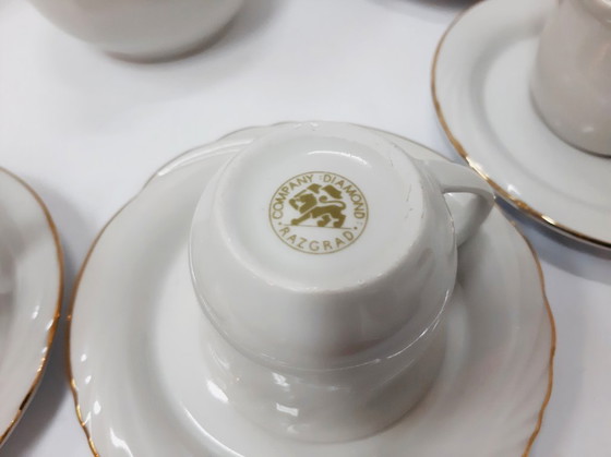 Image 1 of Service à expresso vintage en porcelaine blanche