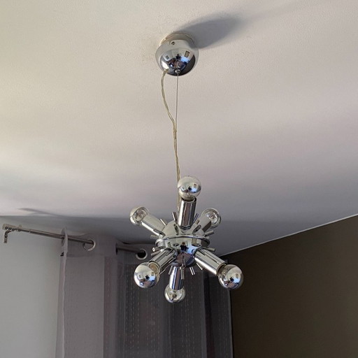 Lampada a sospensione Sputnik. 1980. Era spaziale.